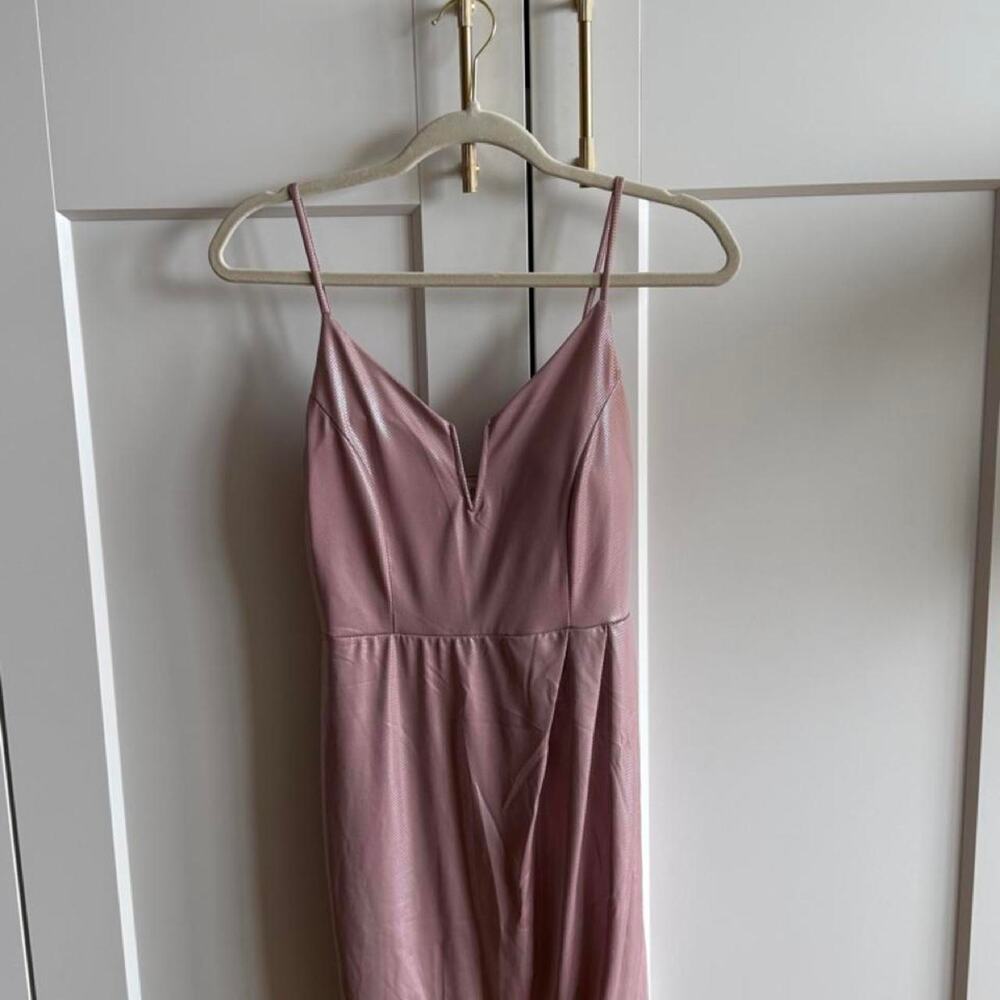 Olive Tree Pink Shiny Satin Dress